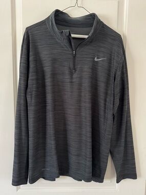 Nike Grey Heather Dri-FIT Performance 1/4 Zip Pullover